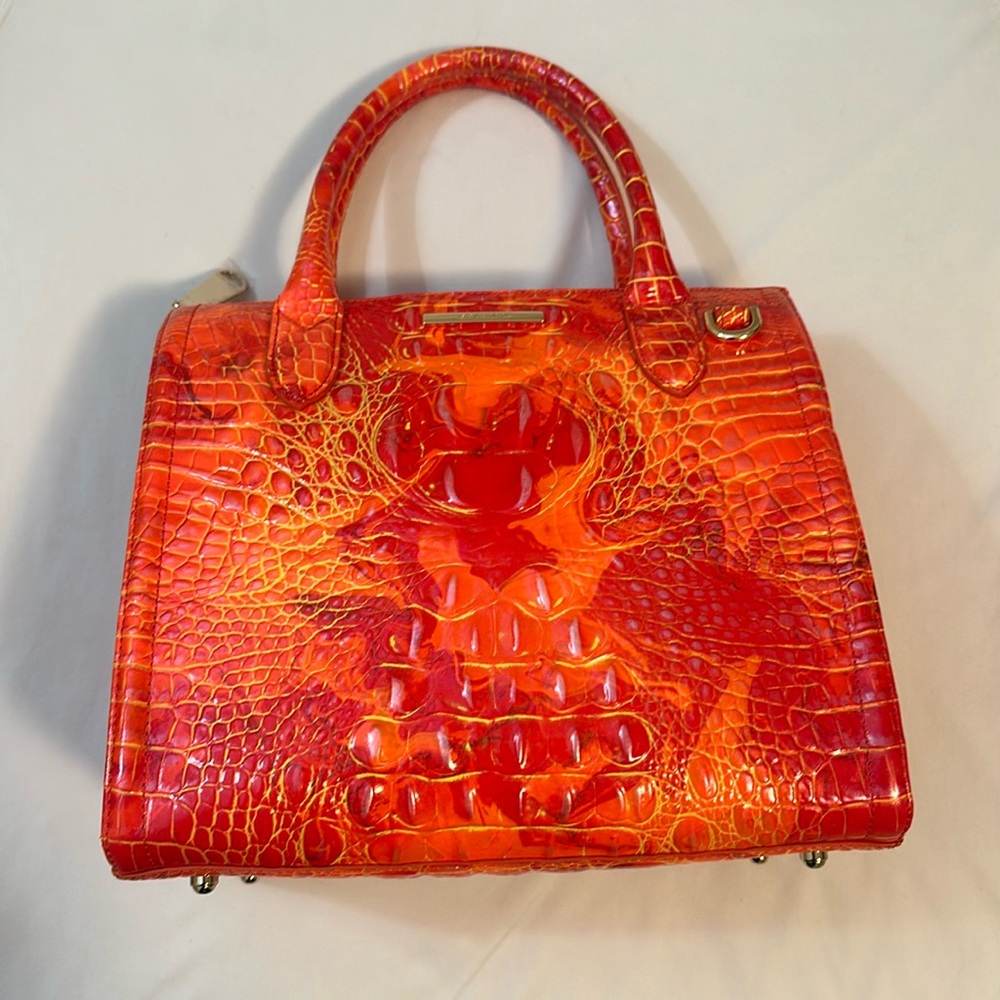 Brahmin orange exotic purse